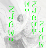 plakat kobieta litery zielona zjawy 