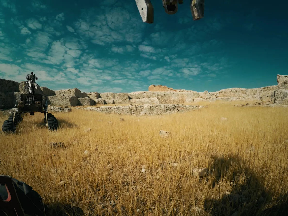 krajobraz z trawy koamienia i nieba