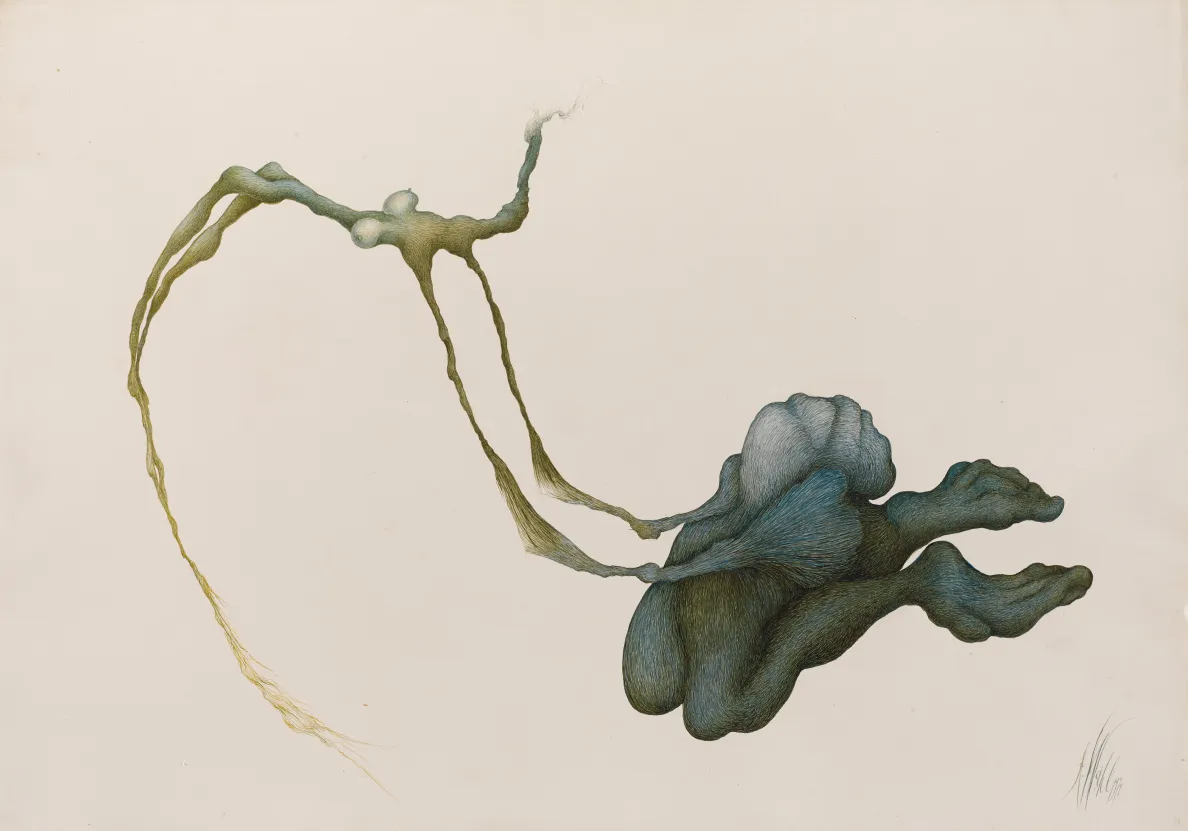 Alicja Wahl, Untitled, 1974  Ink on Paper 70,4 x 100,5 cm  Courtesy of the Wahl Foundation
